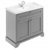 Old London 1000mm 2-Door Cabinet & Basin - Storm Grey