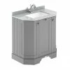 Old London Storm Grey Art Deco 750mm Angled Cabinet With Grey Marble Basin Top