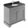 Old London 1000mm Cabinet & Single Bowl Black Marble Top - Storm Grey