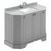 Old London Storm Grey Art Deco 1000mm Angled Cabinet With Grey Marble Basin Top