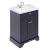 Old London 600mm 2-Door Cabinet & Basin - Twilight Blue