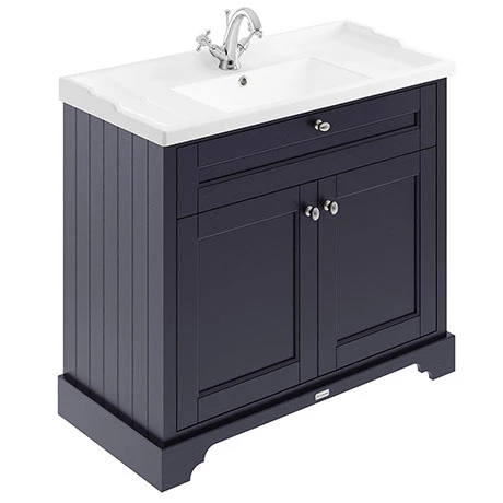 Old London 1000mm 2-Door Cabinet & Basin - Twilight Blue 1 Old London 1000mm 2-Door Cabinet & Basin - Twilight Blue