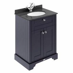 Old London 600mm Cabinet & Single Bowl Black Marble Top - Twilight Blue