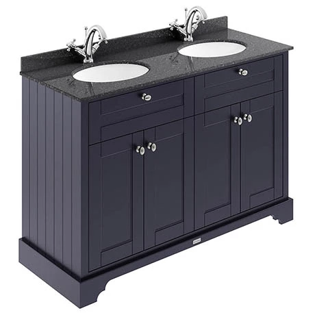 Old London 1200mm Cabinet & Double Bowl Black Marble Top - Twilight Blue Old London 1200mm Cabinet & Double Bowl Black Marble Top - Twilight Blue -Old London shop LOF363 P