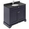 Old London 1000mm Cabinet & Single Bowl Black Marble Top - Twilight Blue
