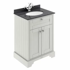 Old London 600mm Cabinet & Single Bowl Black Marble Top - Timeless Sand