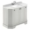 Old London Timeless Sand Art Deco 1000mm Angled Cabinet With White Marble Basin Top