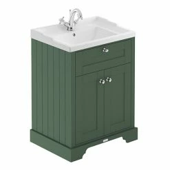 Old London 600mm 2-Door Cabinet & Basin - Hunter Green
