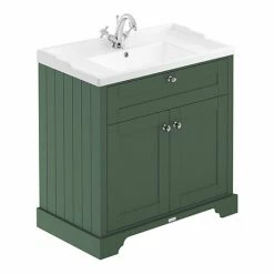 Old London 800mm 2-Door Cabinet & Basin - Hunter Green