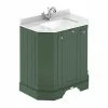 Old London Hunter Green Art Deco 750mm Angled Cabinet With White Marble Basin Top