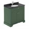 Old London 800mm Cabinet & Single Bowl Black Marble Top - Hunter Green