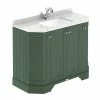 Old London Hunter Green Art Deco 1000mm Angled Cabinet With White Marble Basin Top