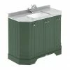 Old London Hunter Green Art Deco 1000mm Angled Cabinet With Grey Marble Basin Top