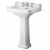 Old London Richmond 560mm Traditional 3TH Basin & Full Pedestal