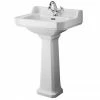 Old London - Richmond Traditional 1TH Basin & Pedestal - Various Size Options