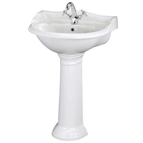 Old London - Chancery Traditional 1TH Basin & Full Pedestal - Various Size Options 1 Old London - Chancery Traditional 1TH Basin & Full Pedestal - Various Size Options