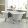 Old London Kenton 1690 X 745 'D' Shaped Back To Wall Bath + Chrome Leg Set