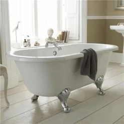 Old London - Kingsbury 1490 X 745 Double Ended Freestanding Bath With Chrome Leg Set 8 Old London - Kingsbury 1490 X 745 Double Ended Freestanding Bath With Chrome Leg Set -Old London shop Old London Kingsbury 1490 x 745 Double Ended Freestanding Bath with Chrome Leg Set d2 375 1