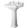 Old London Richmond Traditional 2TH Basin & Pedestal - Various Size Options